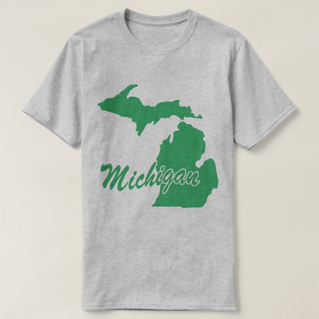 Camiseta De Forma Estado De Michigan (Diseño del anverso)