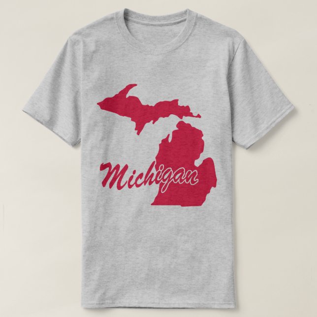 Camiseta De Forma Estado De Michigan (Diseño del anverso)