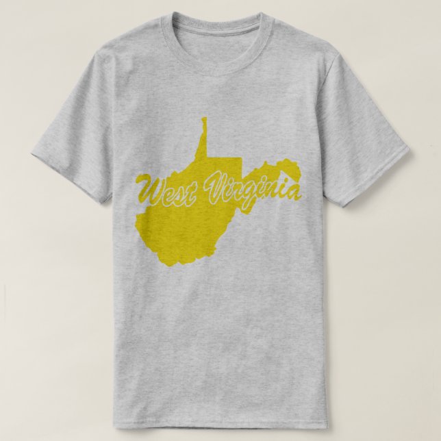 Camiseta De Forma Estado De Virginia Occidental (Diseño del anverso)