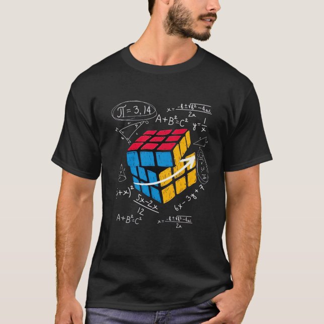 Camiseta de Fórmula Matemática del Cubo de Rubik (Anverso)