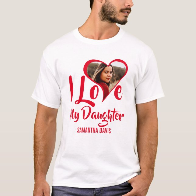 Camiseta de foto con corazón | Amo a mi hija moder (Anverso)
