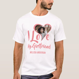 Camiseta de foto con corazón: Me encanta mi novia 