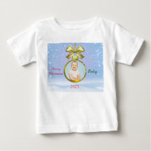 Camiseta de foto de bebé con Feliz Navidad