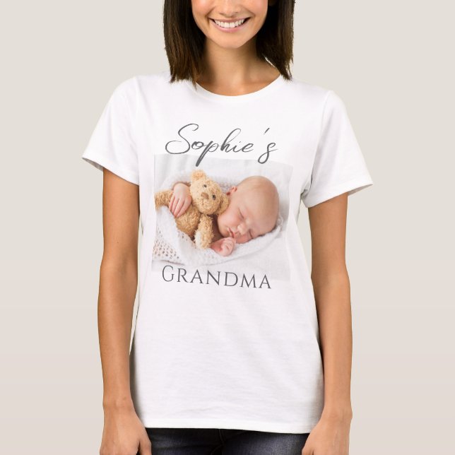 Camiseta de foto de bebé de abuela (Anverso)