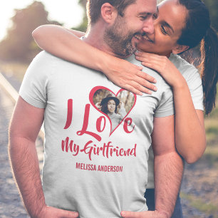 Camiseta de foto de corazón moderna me encanta mi 