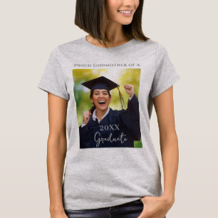 Camiseta de foto de graduación orgullosa madrina