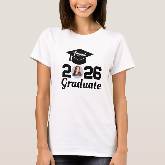 Camiseta de foto de graduado personalizada (Anverso)