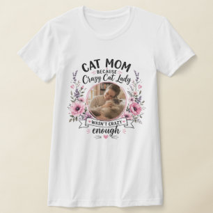 Camiseta De Foto Floral Divertida Para Mamá De Gat