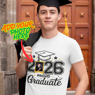 Camiseta de foto personalizada de graduado orgullo