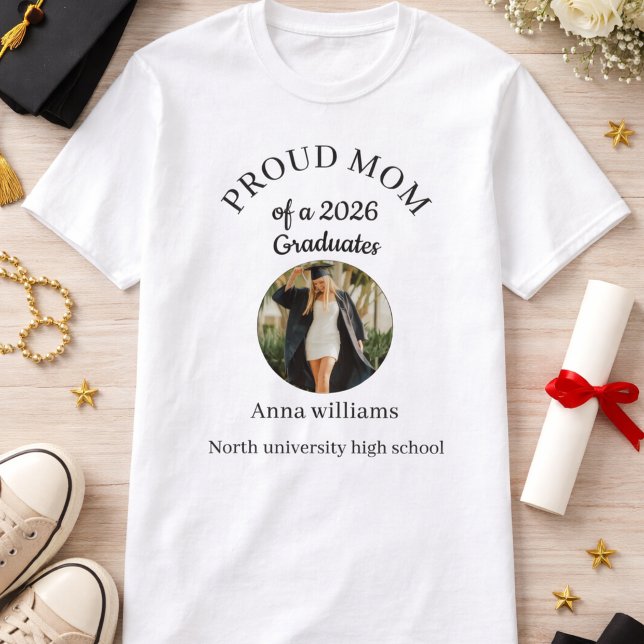 Camiseta de foto personalizada de mamá orgullosa d (Subido por el creador)