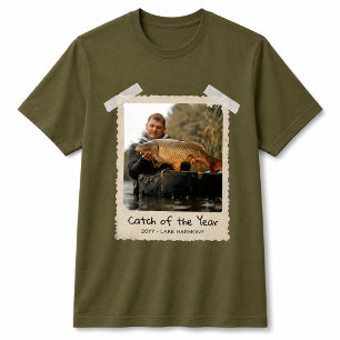 Camiseta de foto personalizada de pesca, pescador 