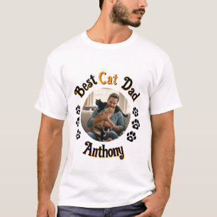 Camiseta de foto personalizada del mejor papá gato