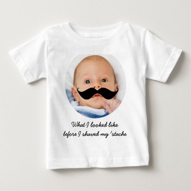 Camiseta de fotos de bigote personalizada (Anverso)