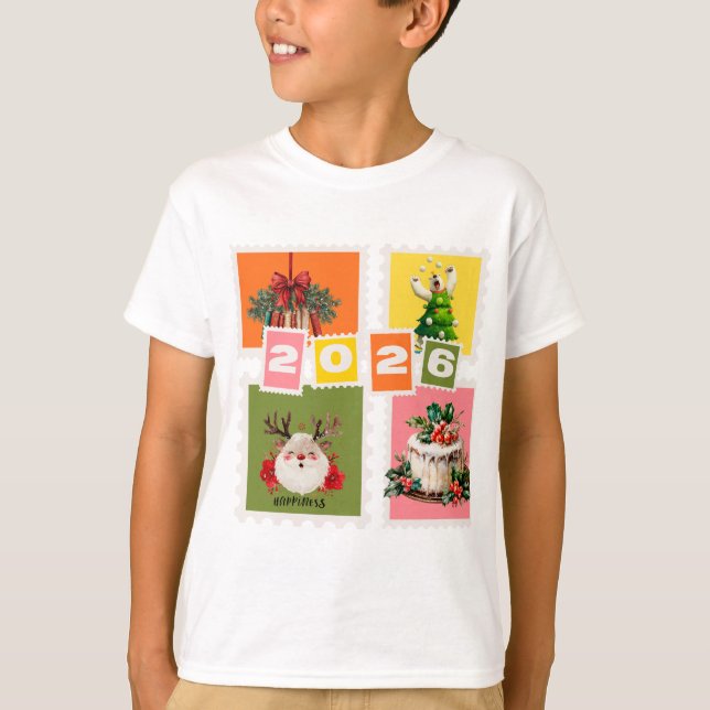 Camiseta de franqueo de alegría navideña 2026 | Ch (Anverso)