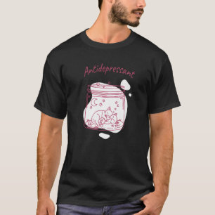Camiseta de frasco antidepresivo para gatitos lind