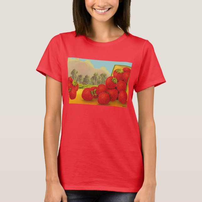 Camiseta de fresa Crate Art Retro (Anverso)
