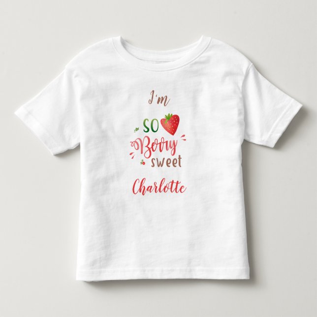 Camiseta de fresa de bebé camiseta de chica dulce  (Anverso)