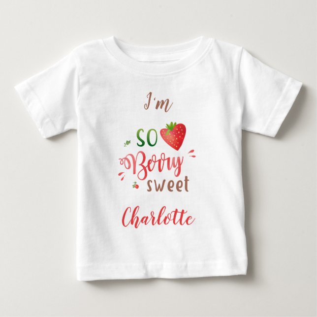 Camiseta de fresa de bebé camiseta de chica dulce  (Anverso)