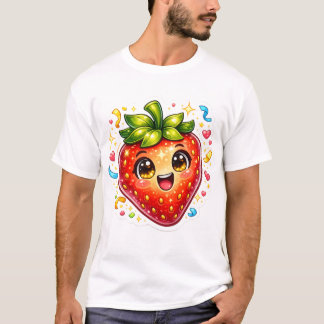Camiseta de Fresa Dormida Adorable | Fruta Kawaii