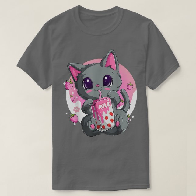 Camiseta De Fresa Para Mujeres Chicas, Kawaii Anim (Diseño del anverso)