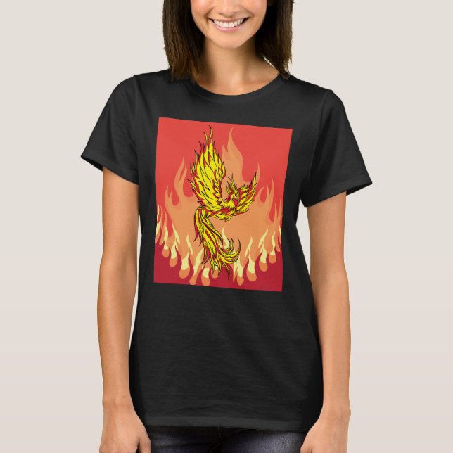 Camiseta De Fuego Y Flamas Fenix Bird (Anverso)