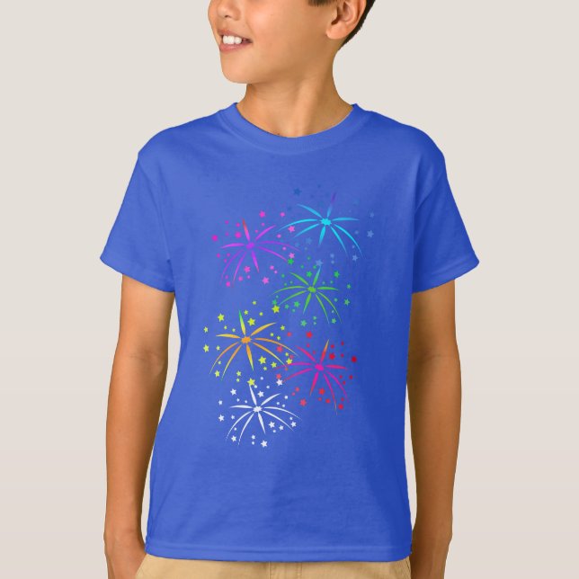 Camiseta de fuegos artificiales para niños (Anverso)