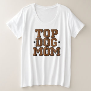 Camiseta de fuente peluda Top Dog Mom