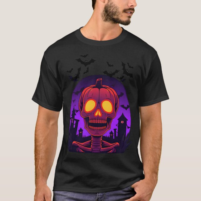 Camiseta 🎃 de fusión de calaveras de calabaza 💀 (Anverso)