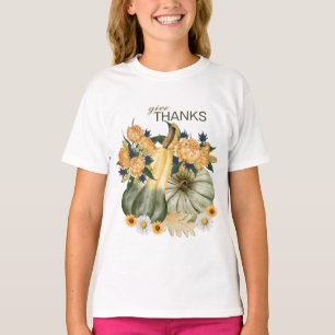 Camiseta de fusión floral de calabaza