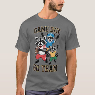 Camiseta de fútbol americano de mapache para día d