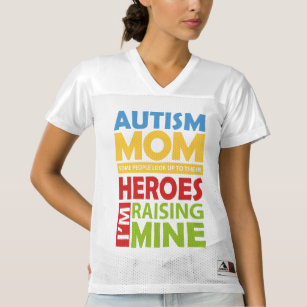 Camiseta De Fútbol Americano Para Mujer Autismo Mamá, estoy criando a mi héroe