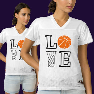 Camiseta De Fútbol Americano Para Mujer Bucles de baloncesto, regalo del jugador de balonc