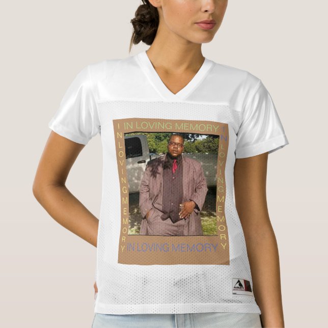 CAMISETA DE FÚTBOL AMERICANO PARA MUJER EN MEMORIA CARIÑOSA (Anverso)