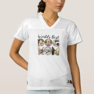 Camiseta De Fútbol Americano Para Mujer La mejor madre del perro del mundo cita seis Colla