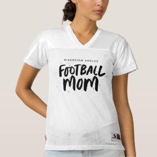 Camiseta De Fútbol Americano Para Mujer Mamá de fútbol fresca, negra y blanca personalizad
