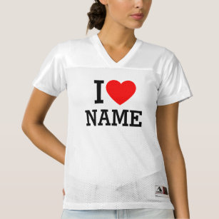 Camiseta De Fútbol Americano Para Mujer Nombre del corazón