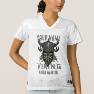 Camiseta De Fútbol Americano Para Mujer NOMBRE personalizado Viking Warrior Heritage T-Shi