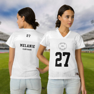 Camiseta De Fútbol Americano Para Mujer Número de logotipo del nombre del club de fútbol