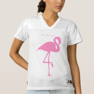 Camiseta De Fútbol Americano Para Mujer Pink Flamingo Thunder_Cove