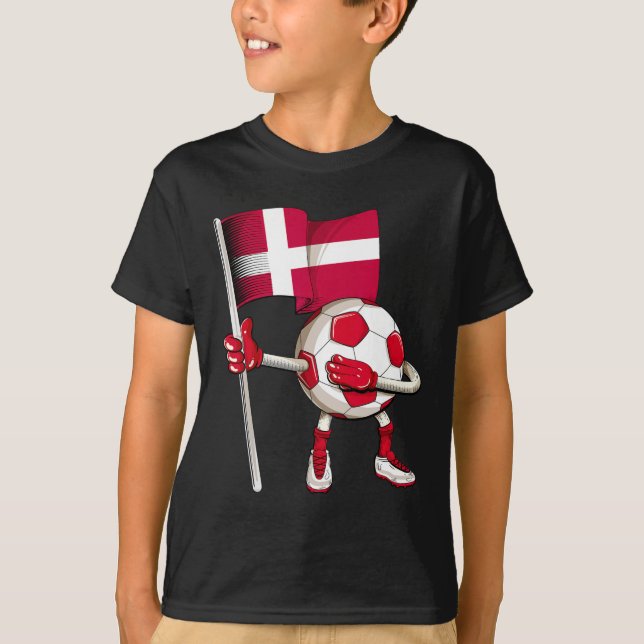 Camiseta de fútbol de Dinamarca Bandera danesa Foo (Anverso)