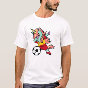 Camiseta de fútbol de España de Unicornio haciendo