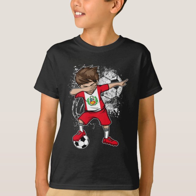 Camiseta De Fútbol De Perú Del Muchacho De Dabbing (Anverso)