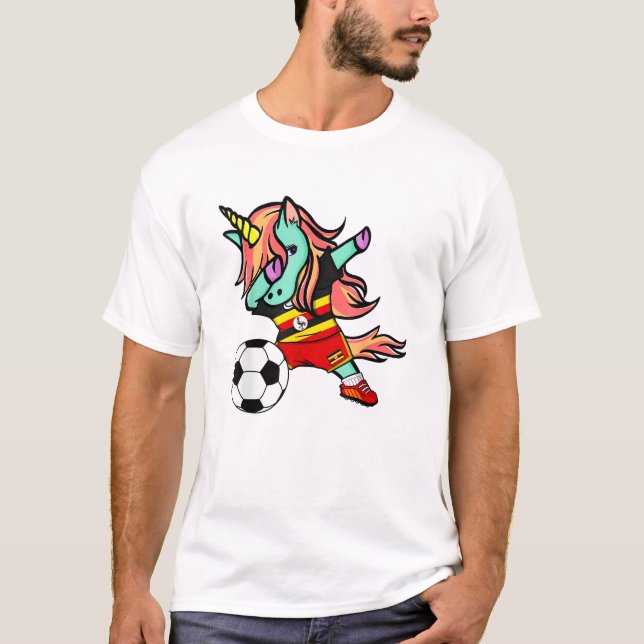 Camiseta de fútbol de Uganda Unicornio Dab Ugandés (Anverso)