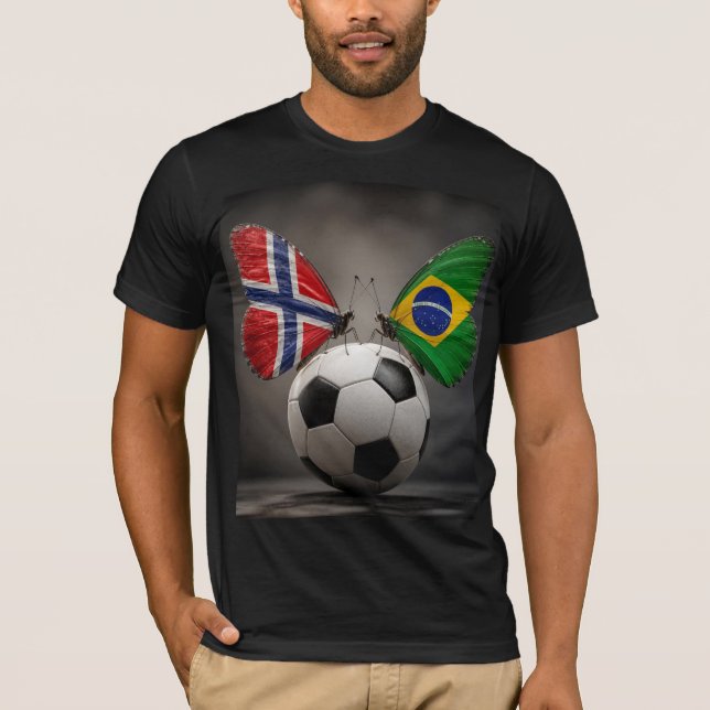 Camiseta de fútbol Noruega vs Brasil (Anverso)
