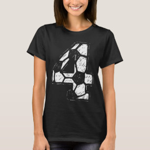 Camiseta de fútbol número 4 Boceto de fútbol estil