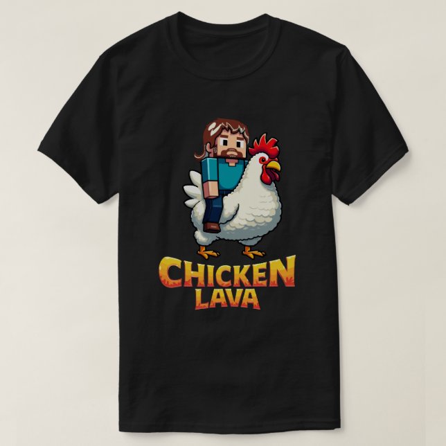 Camiseta de Gaming de Lava Chicken Miner Meme para (Diseño del anverso)