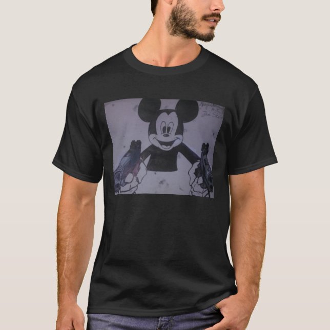 Camiseta de Gangsta Mickey en negro (Anverso)