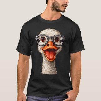 Camiseta de ganso divertido con gafas – Pato friki