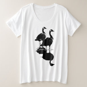 Camiseta de ganso para mujeres Canadá tamaño más a