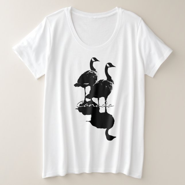 Camiseta de ganso para mujeres Canadá tamaño más a (Anverso del diseño)